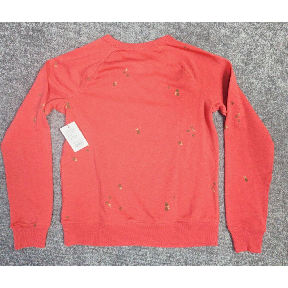 Sonoma Everyday Sweatshirt Dark Pink With Flowers Women’s Extra Small Sweatshirt - Picture 2 of 7